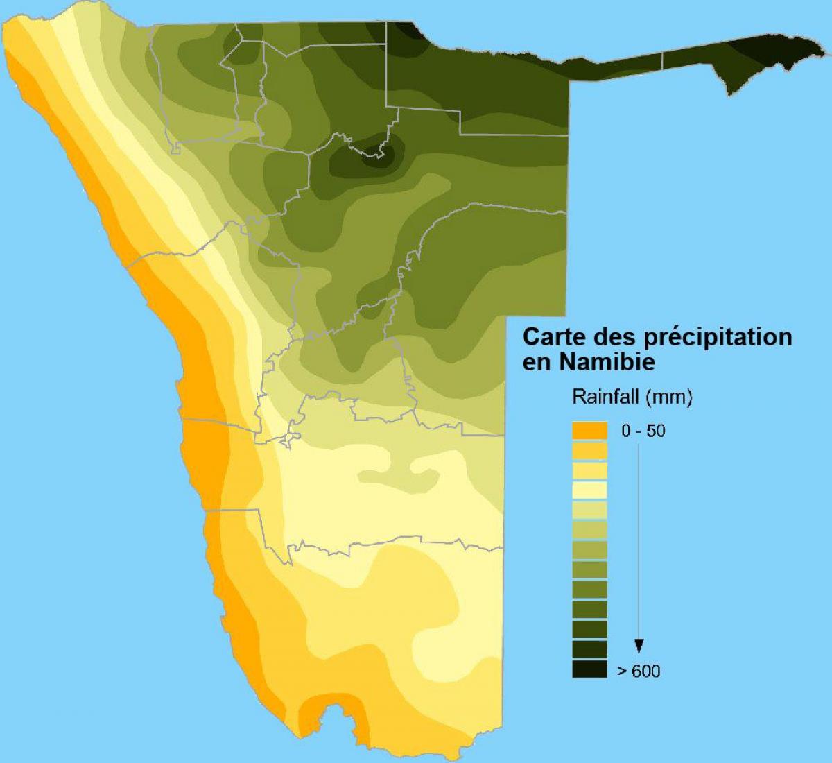 Bản đồ của Namibia mưa