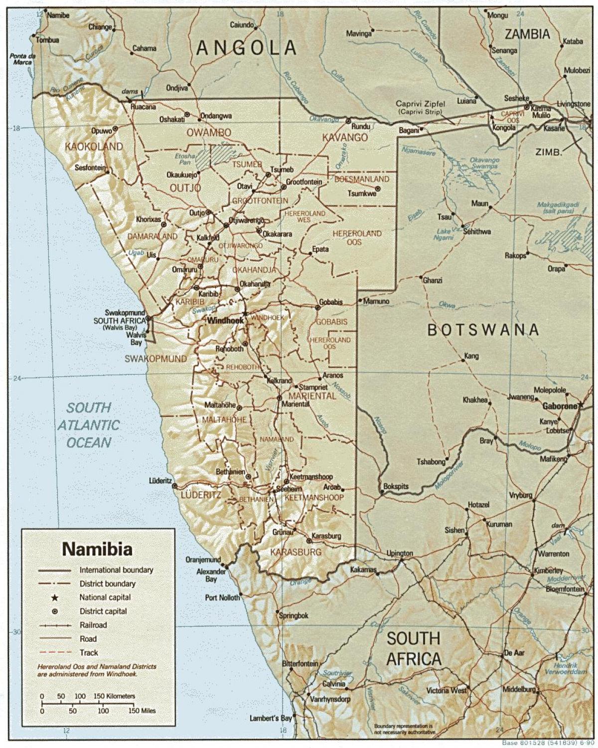 Bản đồ của Namibia trang trại