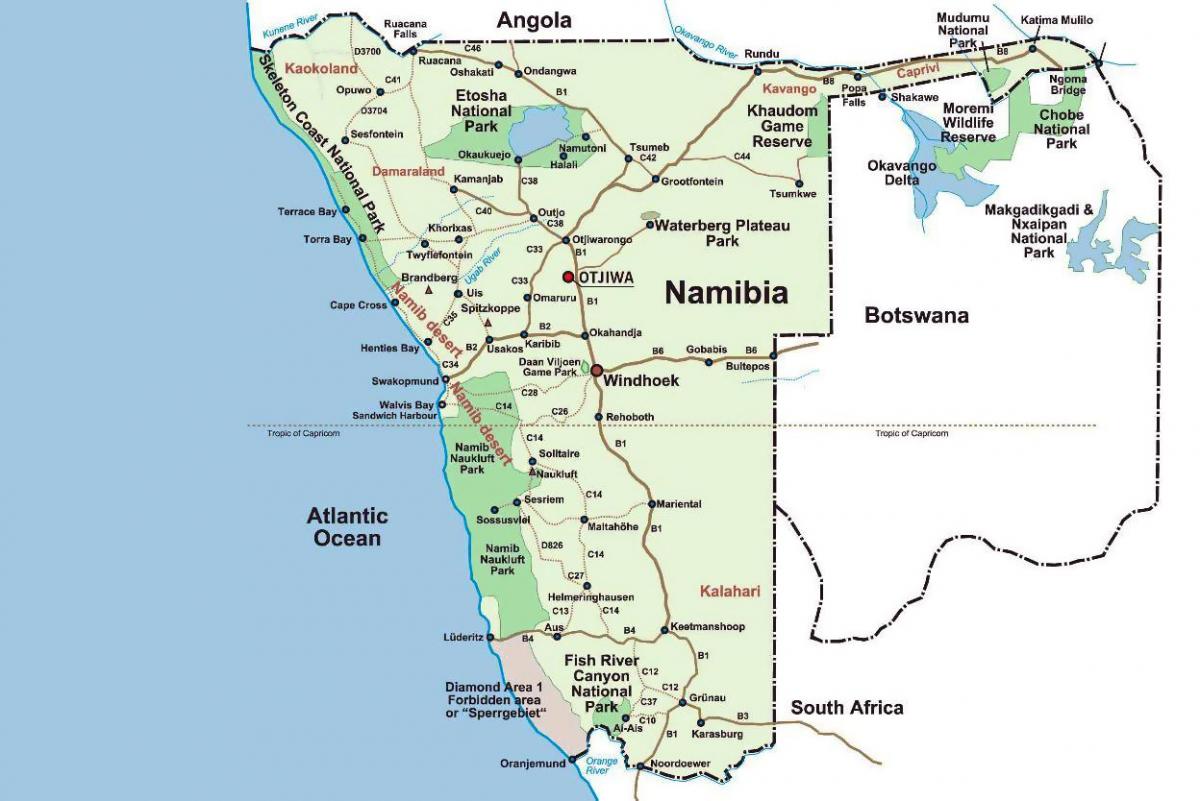 bản đồ của Namibia