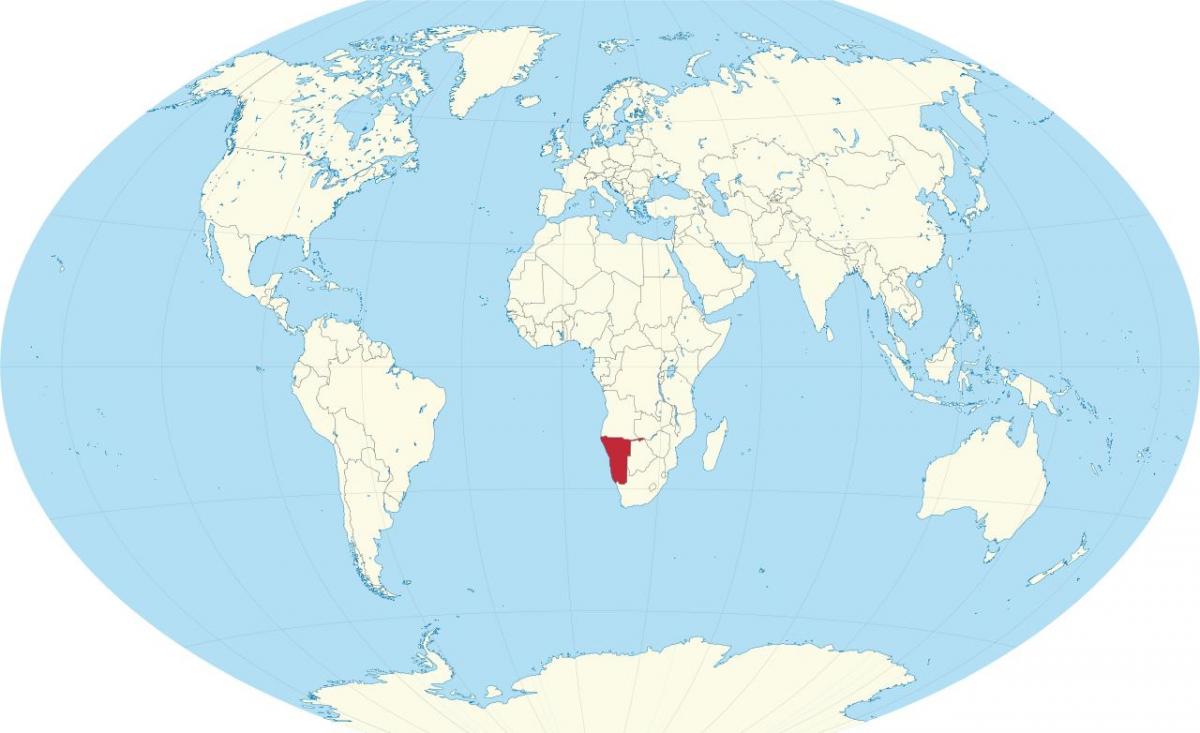 Namibia vị trí trên bản đồ thế giới
