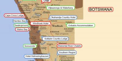 Các trang trại Namibia bản đồ
